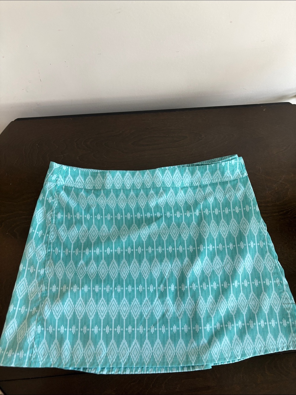 Rip Skirt Hawaii Turquoise Diamond Pattern Mini Coverup Skirt Size L NWOT